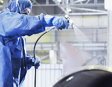 aplicando pintura industrial